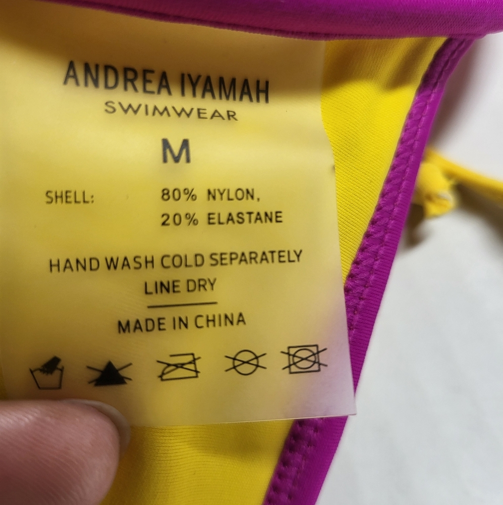 Andrea Lyamah Wasuki Beautiful Swimsuit Bra, Yellow, orange and purple - Picture 5 of 10